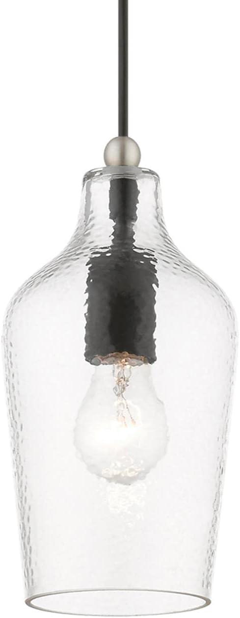 Livex Lighting Avery 1 - Light Pendant in  Black/Brushed Nickel