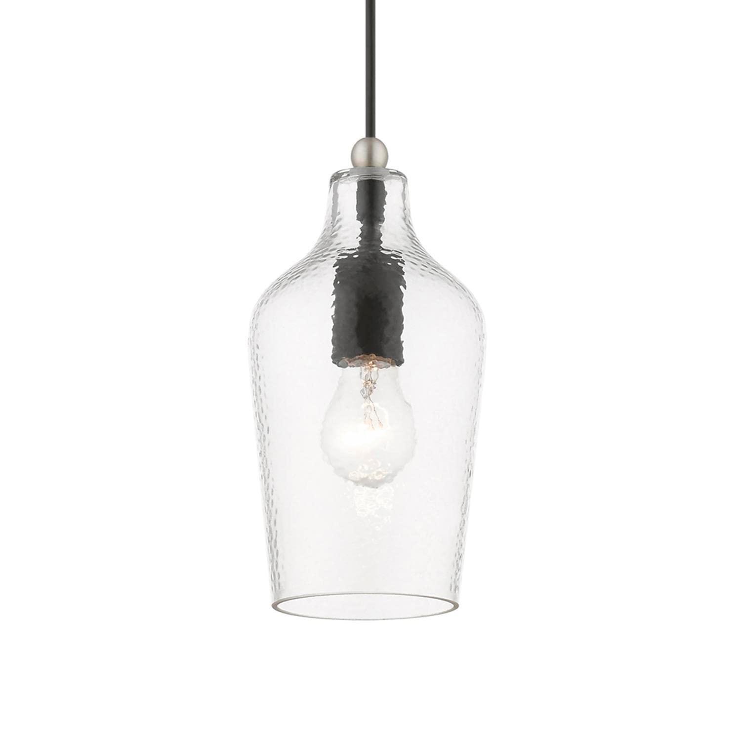 Livex Lighting Avery 1 - Light Pendant in  Black/Brushed Nickel