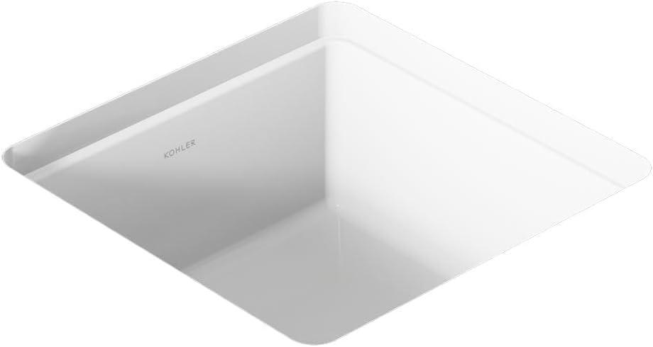 Verticyl Vitreous China Square Undermount Bathroom Sink with Overflow
