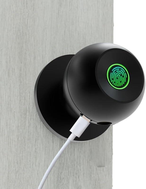 Ghome Fingerprint Smart Door Knob Lock App Control Biometric with Type-C Charge