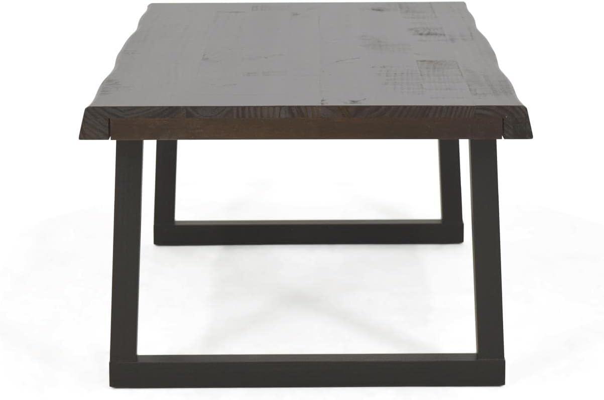 Jennings Live Edge Cocktail Table Cherry/Black - Steve Silver Co.: Pine Veneer, Metal Glides, CSA Certified