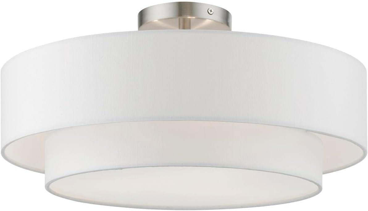 Livex Lighting Meridian 3 - Light Semi-Flush Mount in  Brushed Nickel