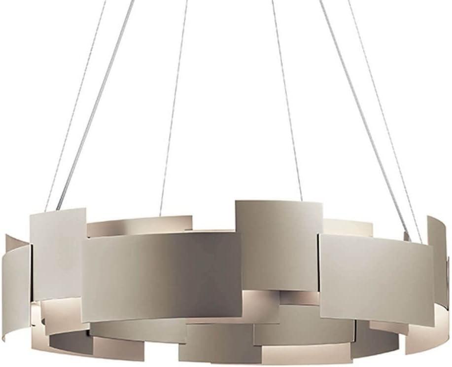 Satin Nickel 26.5" Modern LED Drum Pendant with Black Shade