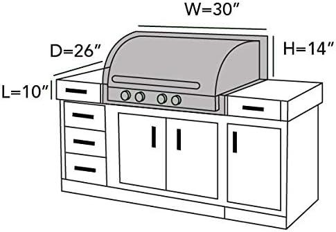 Charcoal Water-Resistant Built-In Grill Cover with Drawcord