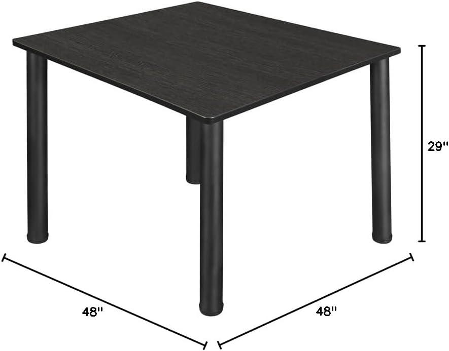 Kee 48" Square Breakroom Table- Ash Grey/ Black