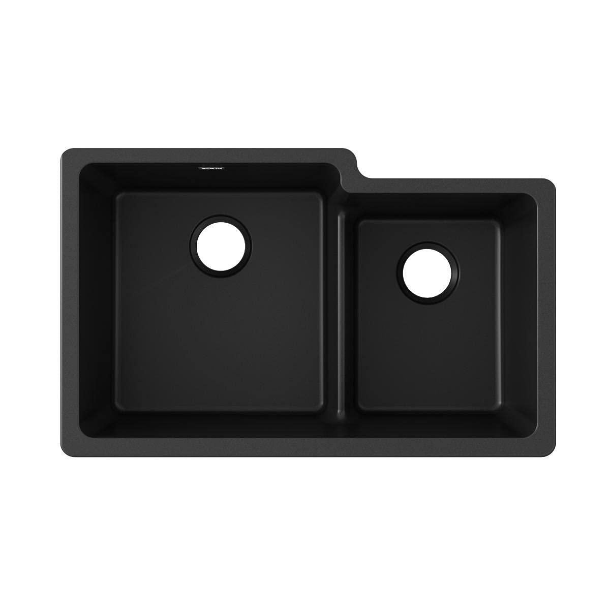 Quartz Classic 33" x 20-1/2" x 9-1/2" Double Basin Undermount Kitchen Sink