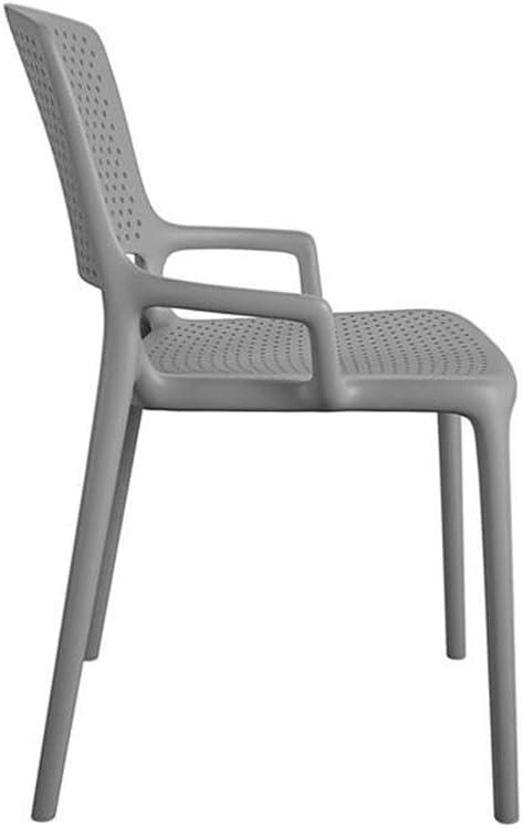 COSCO Outdoor/Indoor Stacking Resin Chair with Square Back and Arms