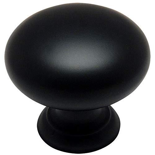 Flat Black Round Zinc Alloy Cabinet Knob Set