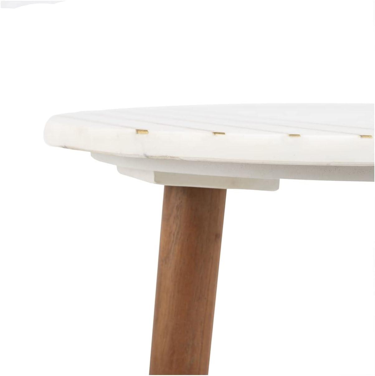 Valerie Marble Accent Table - White Marble/Brass - Safavieh.