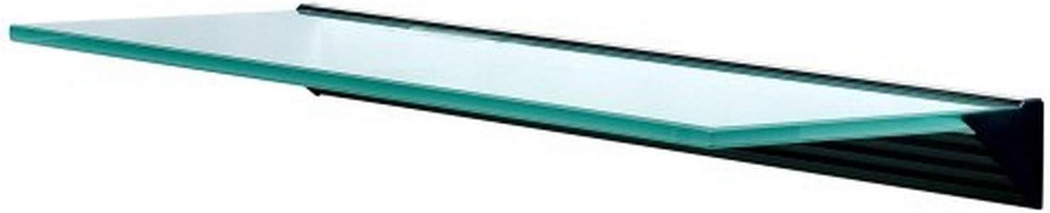 Glacier Opaque Glass Floating Wall Shelf with Silver Bracket