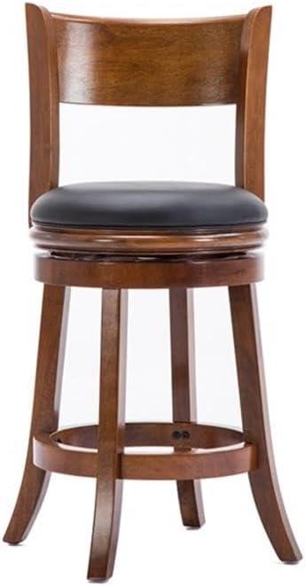 Boraam 24" Palmetto Swivel Hardwood Counter Height Barstool Walnut: Upholstered, Lacquered Finish, Foam Filled