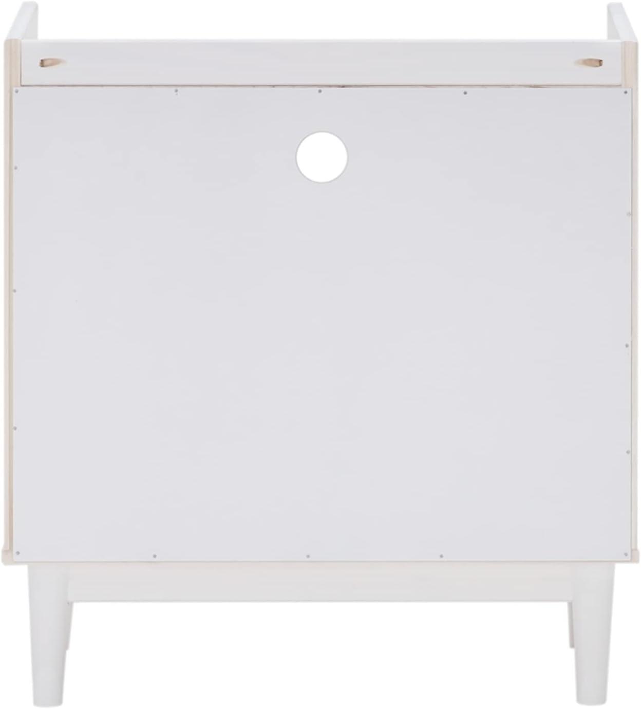 Manor Park Mid-Century Modern 2-Drawer Wood Nightstand, Solid White