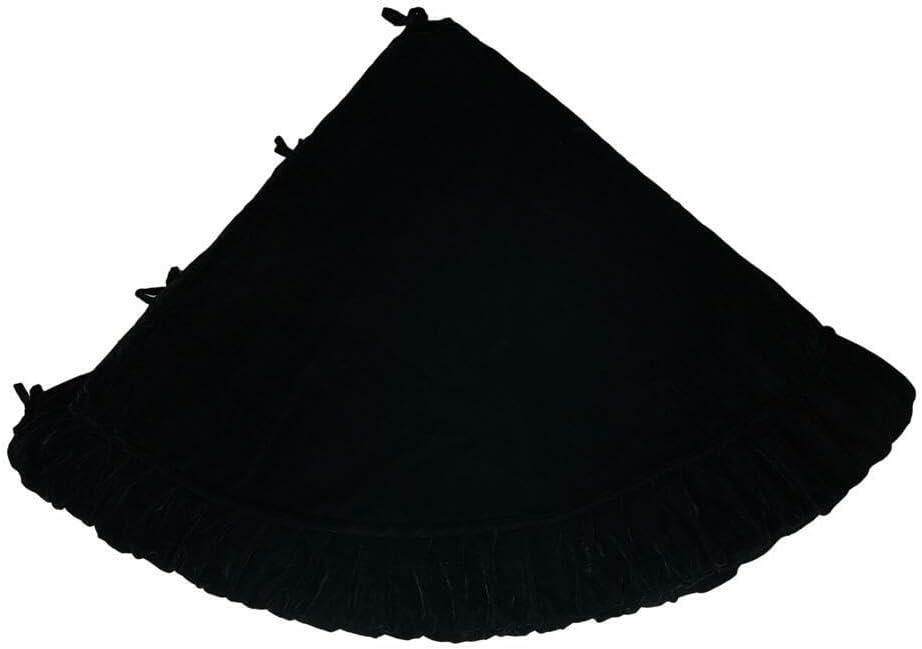 Vickerman Plush Black Velvet Christmas Tree Skirt