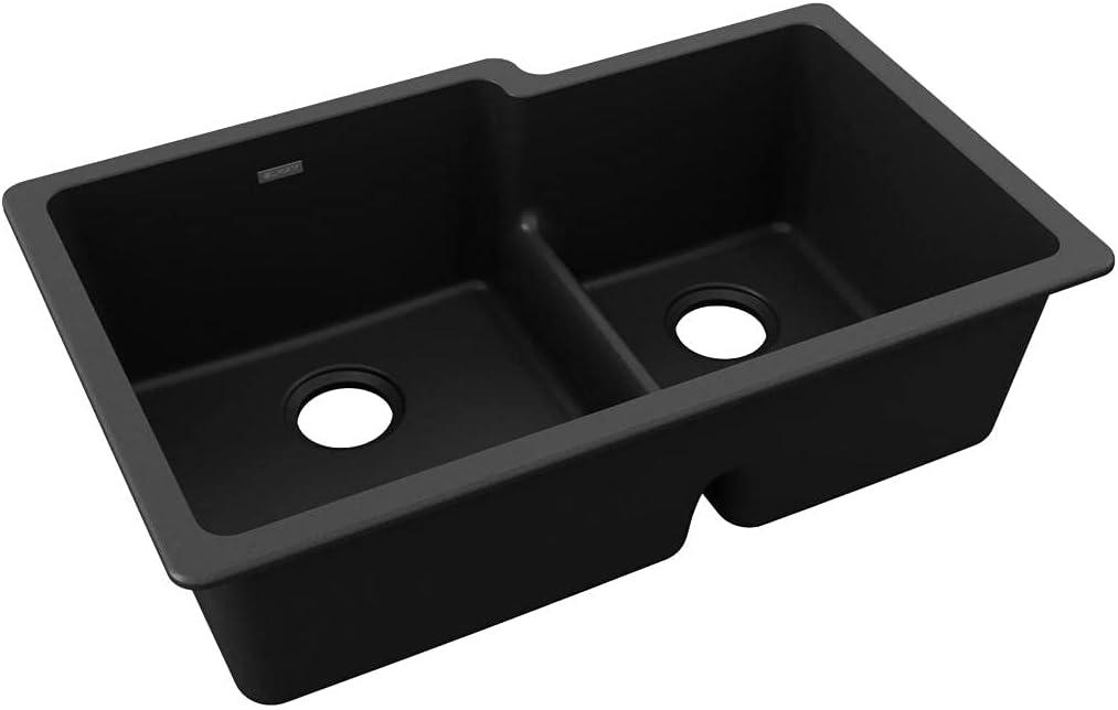 Quartz Classic 33" x 20-1/2" x 9-1/2" Double Basin Undermount Kitchen Sink