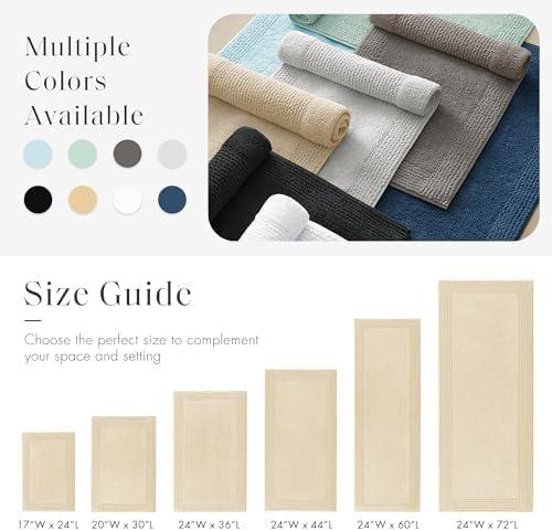 Madison Park 24"x72" Splendor Cotton Tufted Reversible Bath Rug Tan: Machine Washable, OEKO-TEX Certified