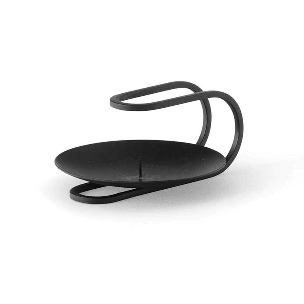 Elegant Clip Wall Candleholder in Sleek Black with Drip Tray