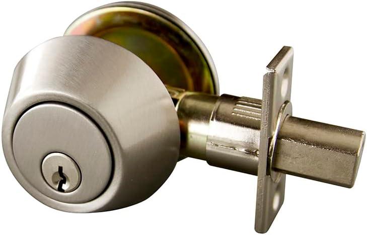 Satin Nickel Single Cylinder Universal Deadbolt