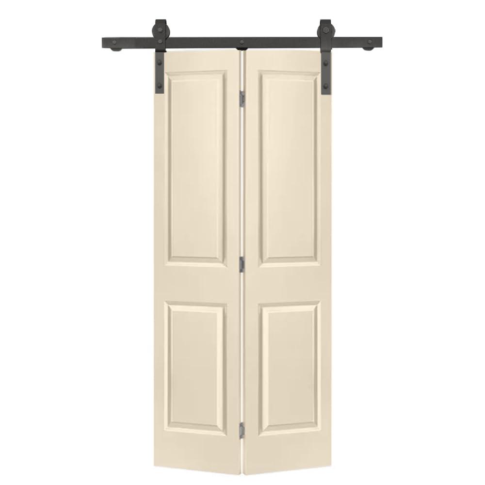 Calhome Paneled MDF Composite Bifold Barn Door with Installation Hardware Kit