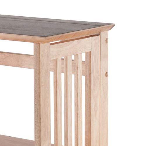 42" 4 Tier Foldable Bookshelf Natural - Winsome: Beech Wood, Slatted-Side, Home Office Storage