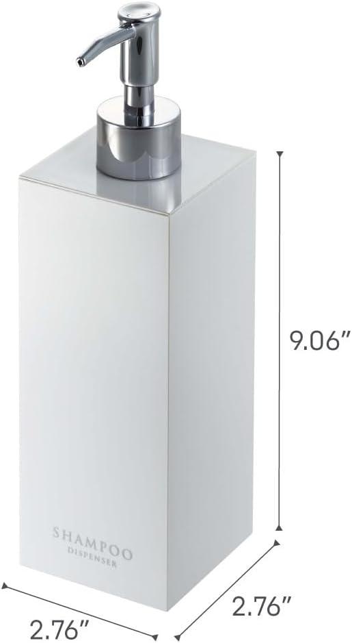 White ABS Plastic and Stainless Steel Shampoo Dispenser