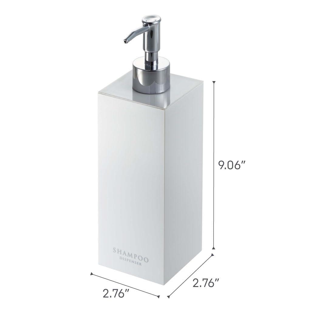 White ABS Plastic and Stainless Steel Shampoo Dispenser