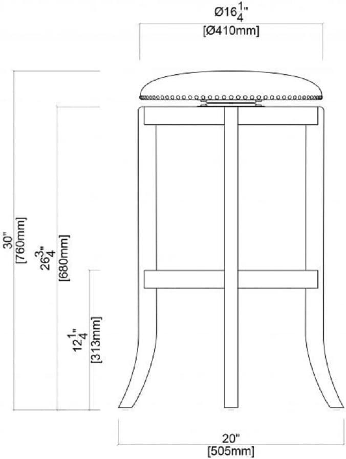 Boraam Cordova Bar Height Swivel Backless Bar Stool - Cherry