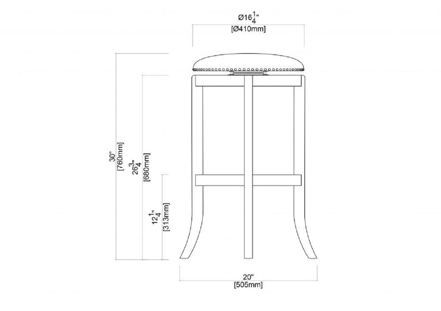 Boraam Cordova Bar Height Swivel Backless Bar Stool - Cherry