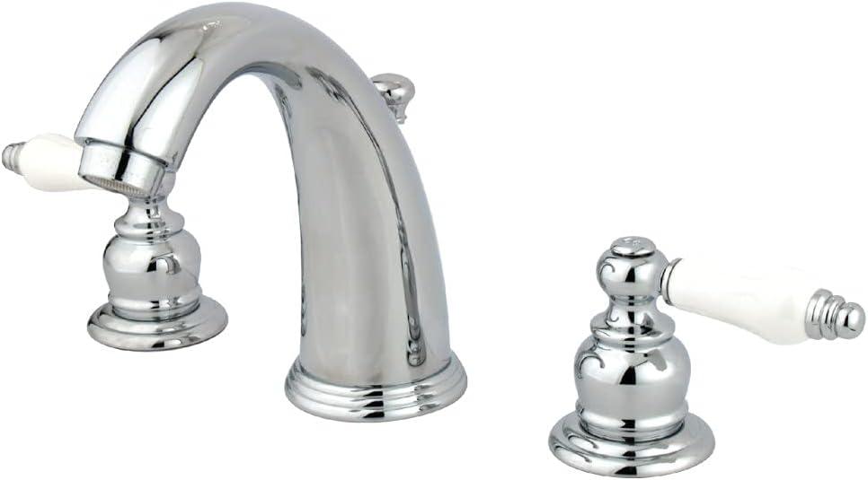 Kingston Brass English Country Two-Handle 3-Hole Deck Mount Widespread Bathroom Faucet with Retail Pop-Up Drain