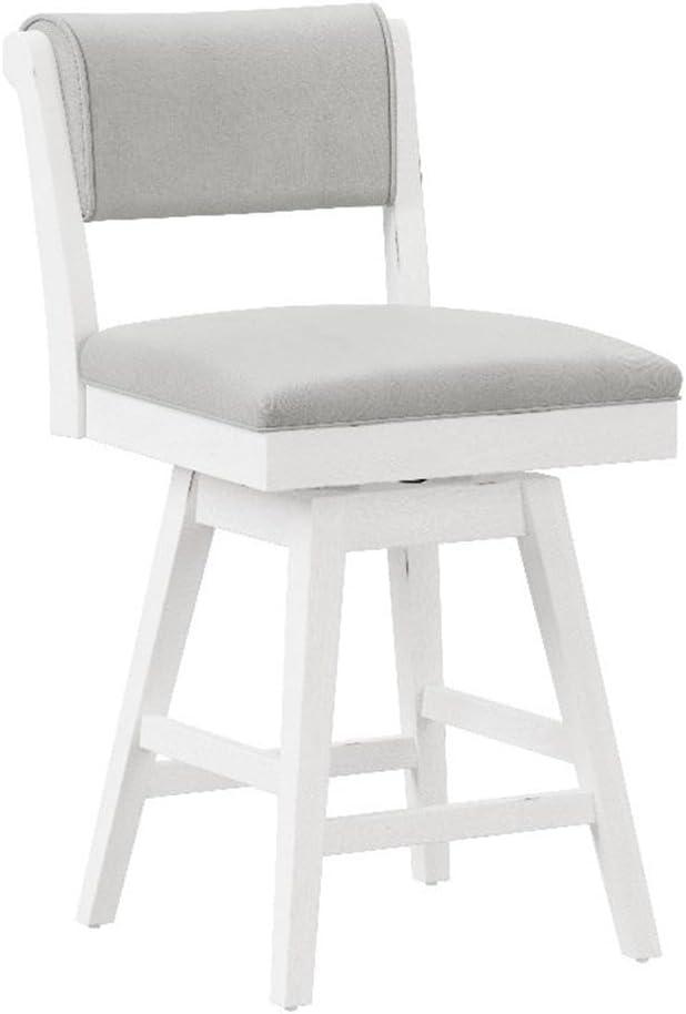 Clarion Wood and Upholstered Bar Height Swivel Stool Sea White - Hillsdale Furniture