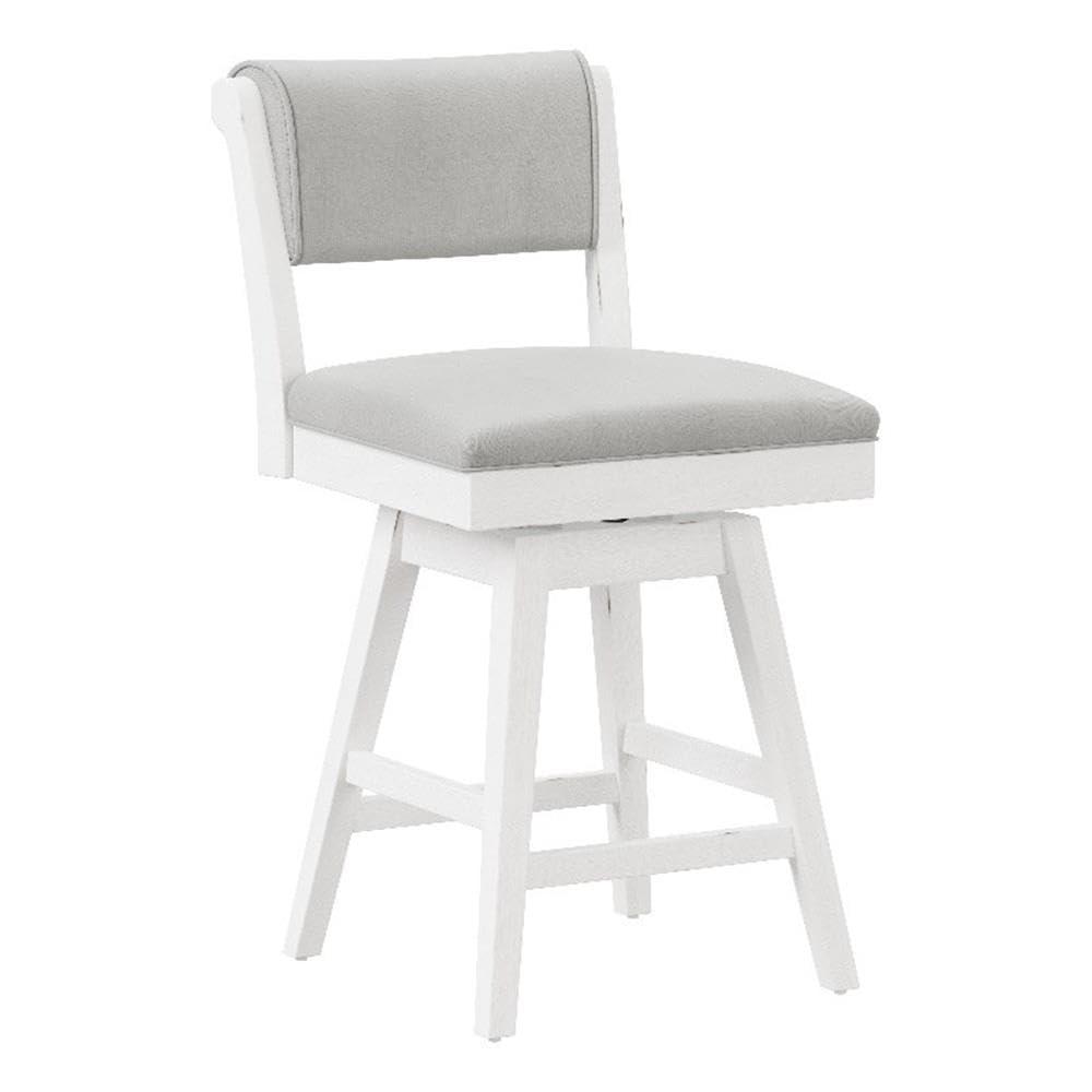 Clarion Wood and Upholstered Bar Height Swivel Stool Sea White - Hillsdale Furniture