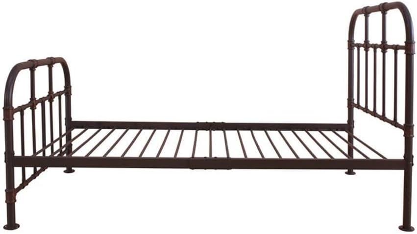 Industrial Style Metal Twin Size Bed with Pipe Inspired Frame Brown - Saltoro Sherpi