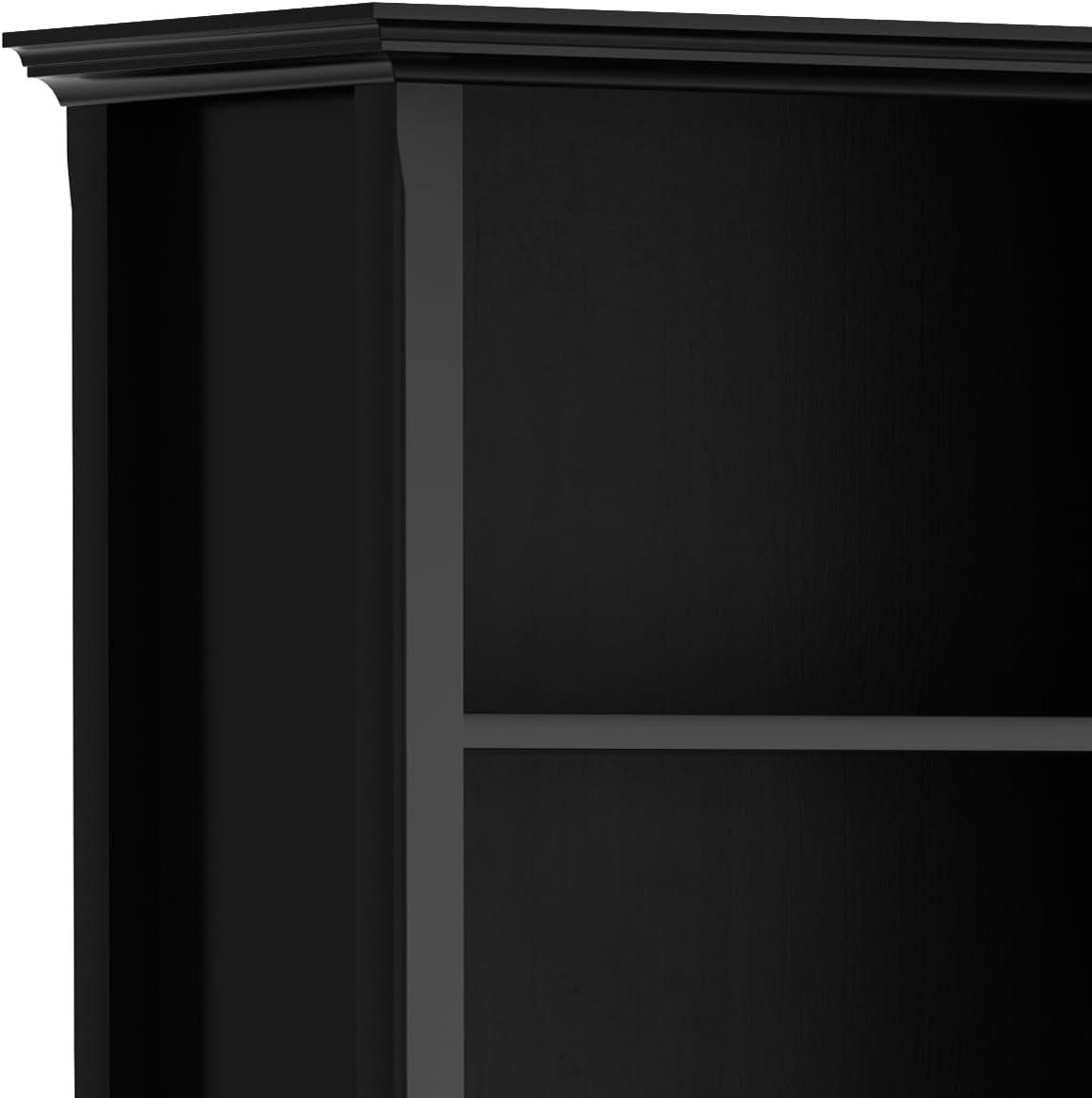 Simpli Home Amherst Solid Wood 70" Tall 5-Shelf Bookcase in Black