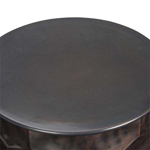 Simpli Home Whitney 17"W Metal Industrial End Table with Storage and Honeycomb Design, Assembled