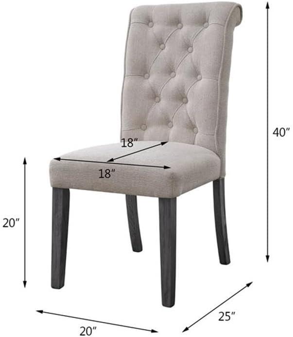 Tufted Linen Upholstered Side Chair