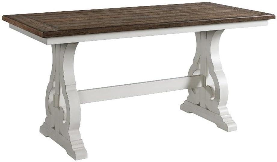 Intercon Table, 36x76 Counter Height in Rustic White & French Oak