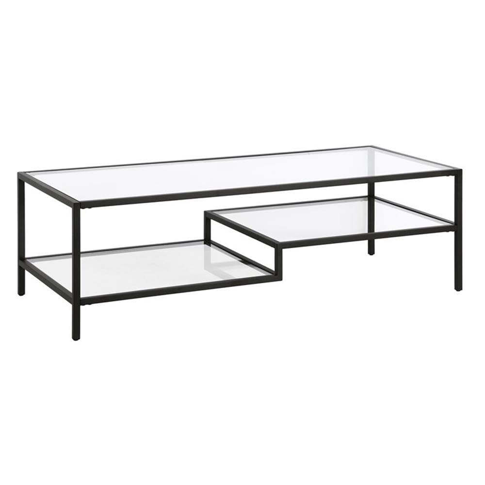 Evelyn&Zoe Lovett 54" Wide Rectangular Coffee Table in Blackened Bronze