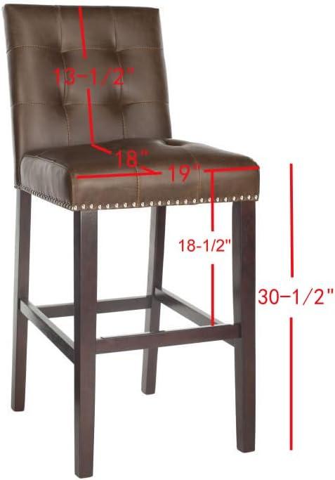 Nikita Bar Stool (Set of 2) - BST6302 - Brown/Espresso - Safavieh