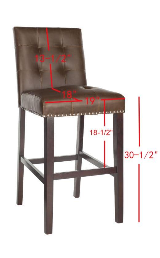 Nikita Bar Stool (Set of 2) - BST6302 - Brown/Espresso - Safavieh