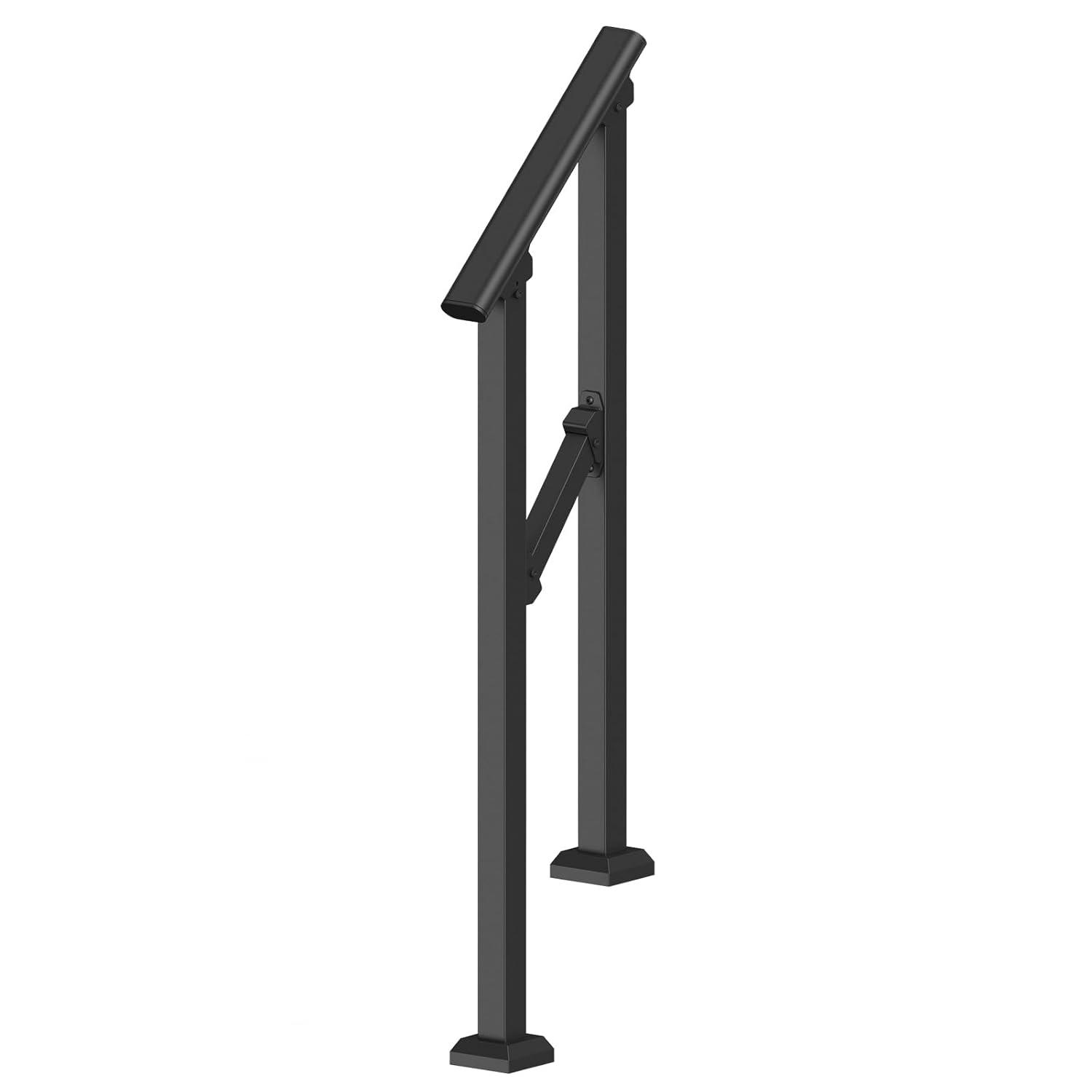 VEVOR 4-5 Handrails for Outdoor for Seniors Porch Deck Black Square Tube Steel