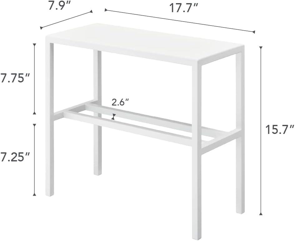 White Metal Tower Shoe Organizer with Entryway Shelf