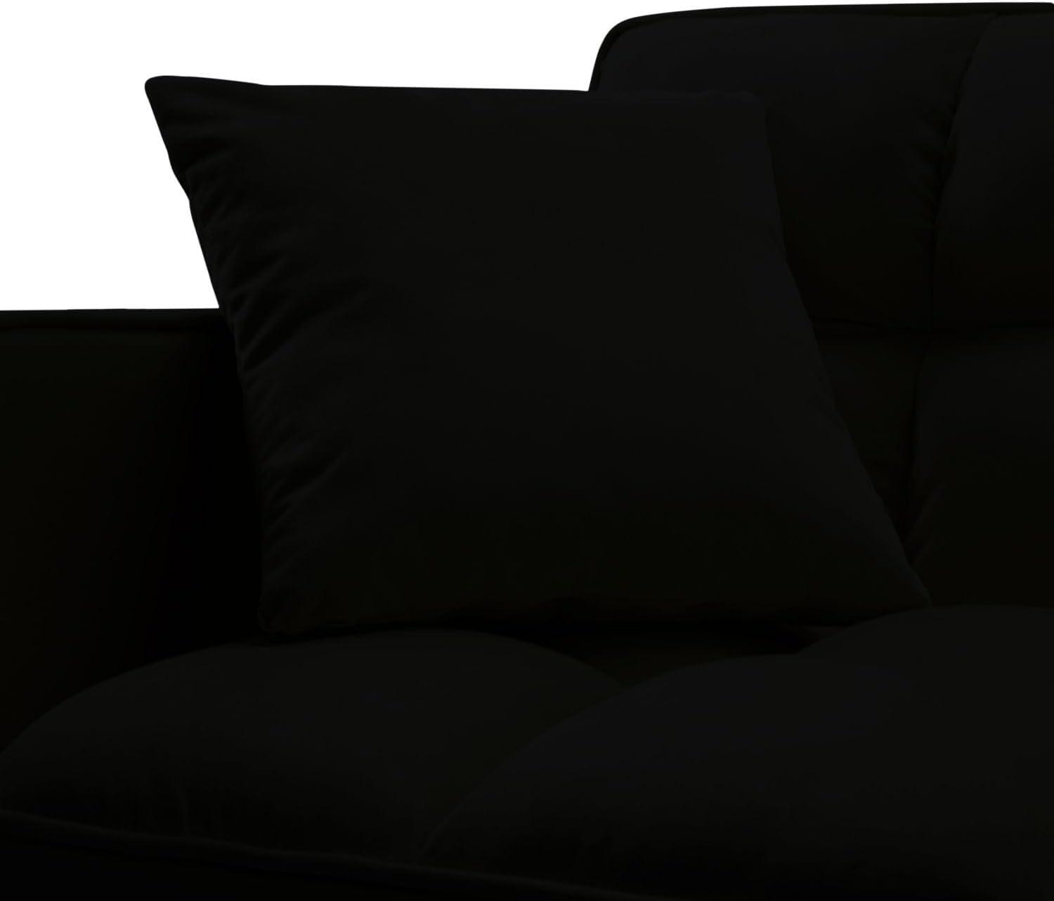 Eafurn Velvet Upholstery Convertible Sleeper Sofa Bed with Reversible Chaise,L Shaped Sectional Couch w/Reclining Backrest and 2 Pillows,Comfy Corner Sofa & Coues for Living Room Furniture Sets