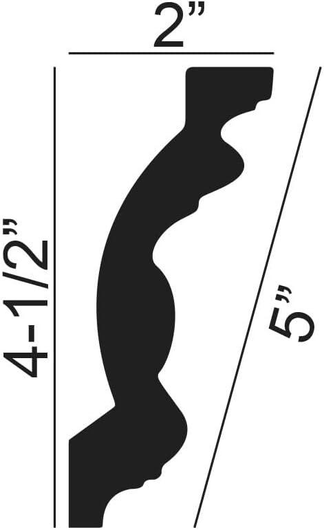 4-1/2 in x 2 in x 94-1/2 in Floral Polyurethane Crown Moulding Pro Pack 15-1/2 LF