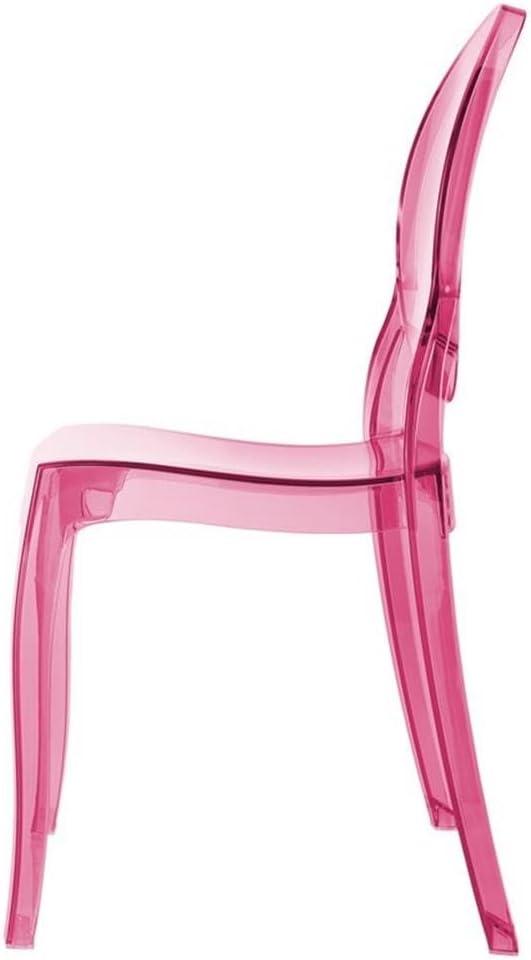 Modern Elizabeth Transparent Pink Polycarbonate Kids Dining Chair