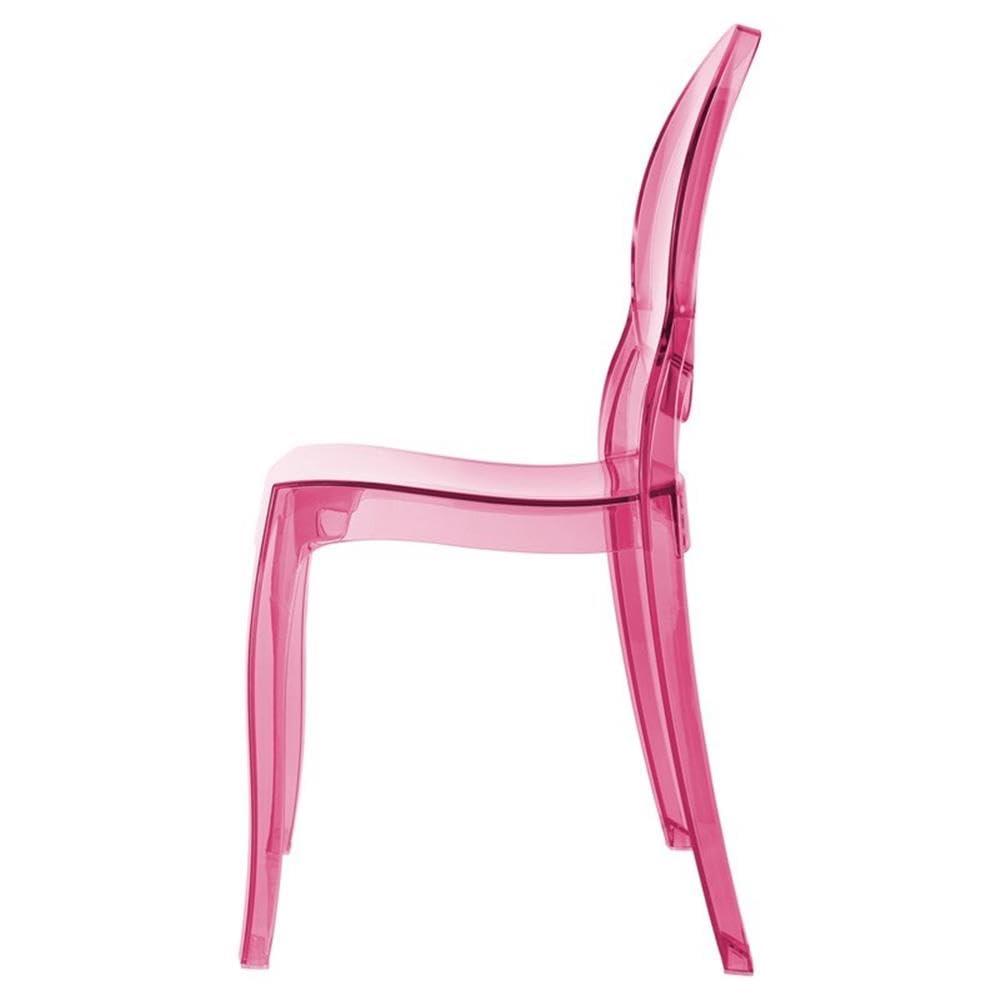Modern Elizabeth Transparent Pink Polycarbonate Kids Dining Chair