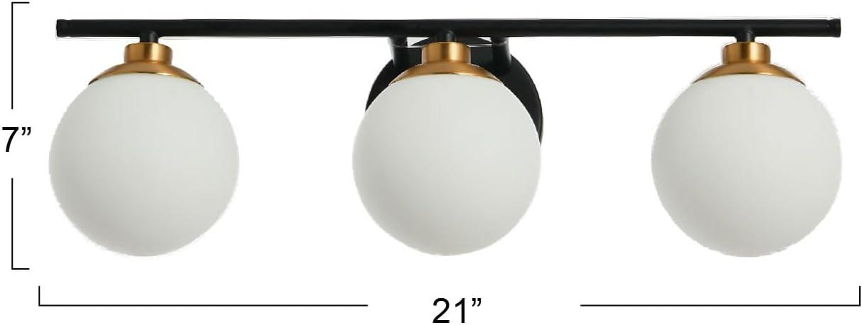 Robert Stevenson Lighting Lorne Metal and Frosted Glass 3-Light Vanity Light Chrome: ETL Listed, Modern Wall Fixture