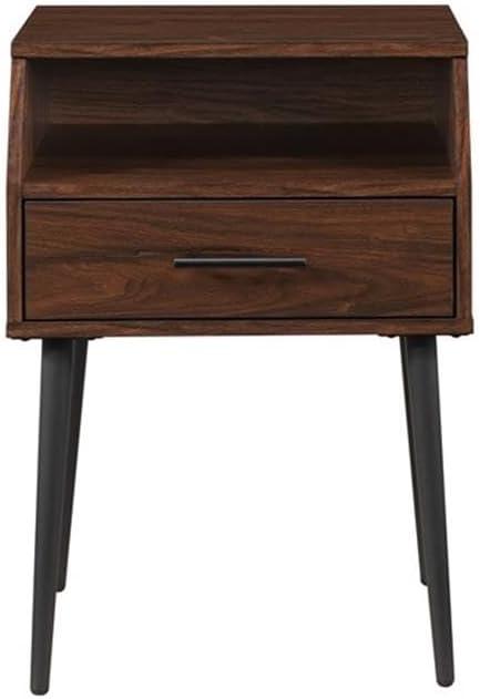 42" 2-Drawer Wood Coffee Table with Hairpin Legs - Dark Walnut/ Black