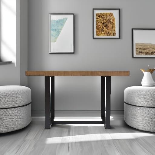 Walker Edison Rustic Distressed Solid Wood Dining Table, Rustic Oak