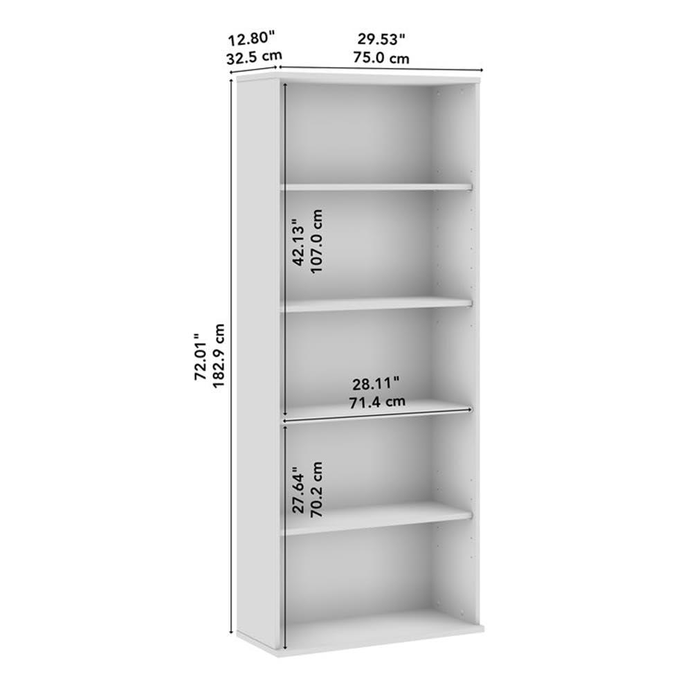 Hustle Tall 5 Shelf Bookcase in Natural Elm - Engineered Wood