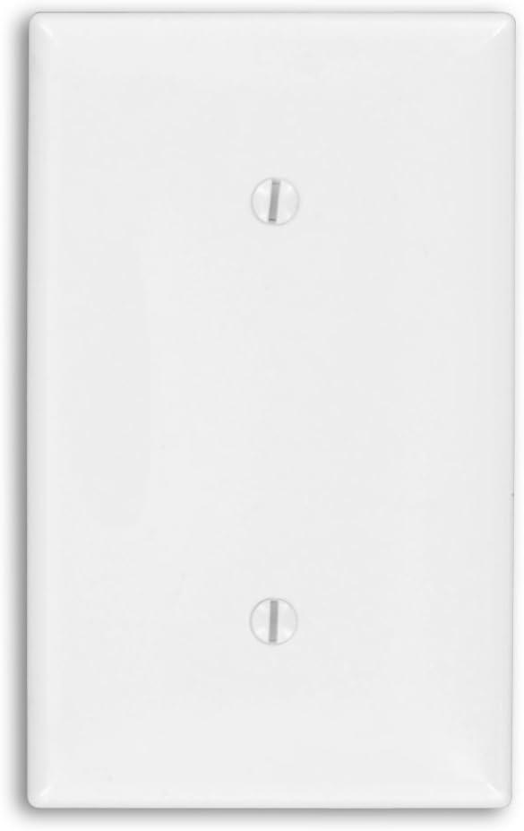 White Thermoplastic 1-Gang Blank Wallplate