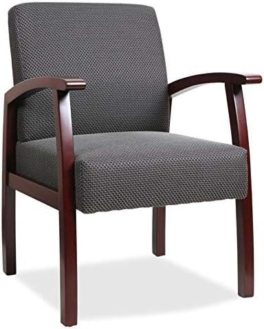 Lorell Guest Chairs 24"x25"x35-1/2" Charcoal/Mahogany frame 68551